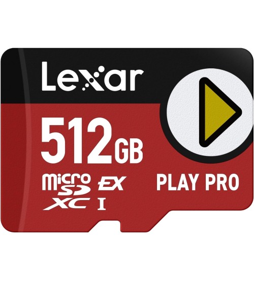 Lexar 512GB Play PRO microSD Express Card, UHS-I, C10, U3, V30, Full HD, 4K, Up to 900/600 MB/s Memory Card LMSXPS0512G-BNNNG Lexar 512GB Play PRO microSD Express Card, UHS-I, C10, U3, V30, Full HD, 4K, Up to 900/600 MB/s Memory Card LMSXPS0512G-BNNNG